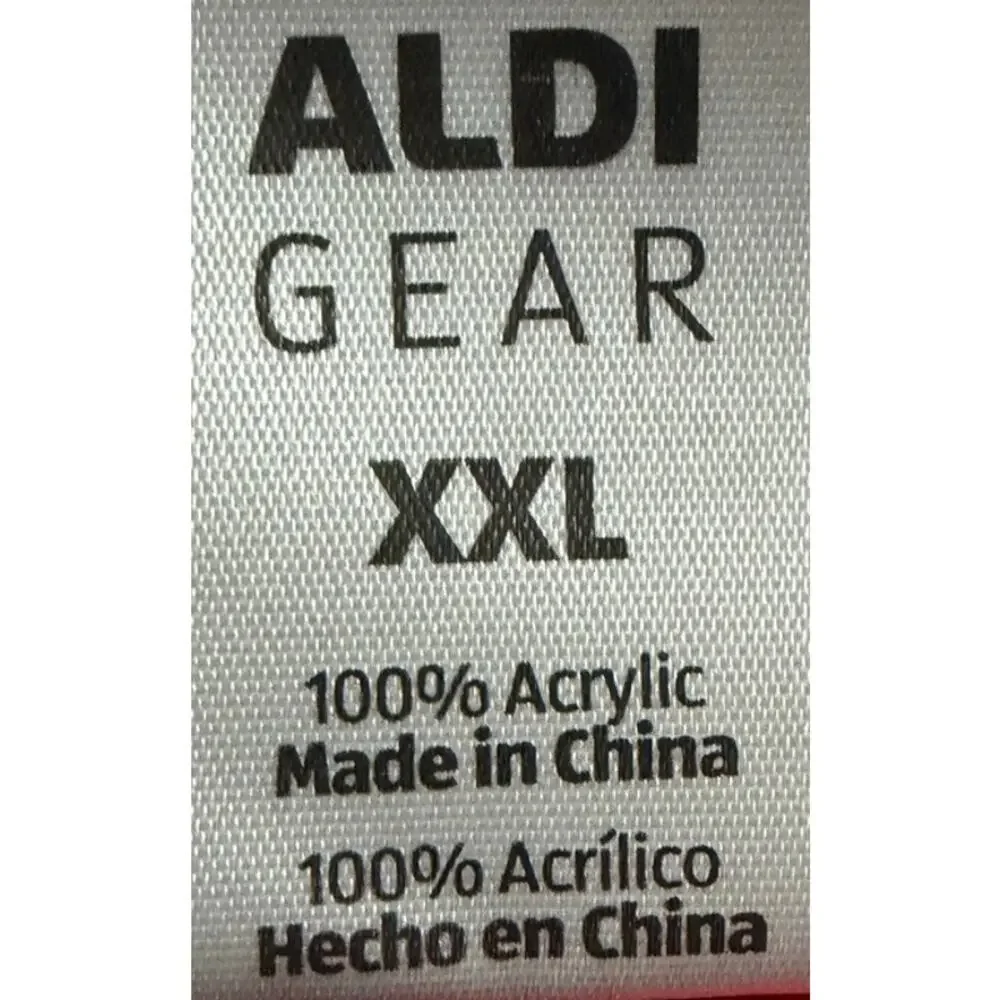 Aldi Gear Unisex Christmas 2023 Red Sweater Blue Rim Branded Ornaments Size XXL